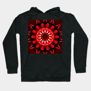 Ominous Red Kaleidoscope pattern (Seamless) 13 Hoodie